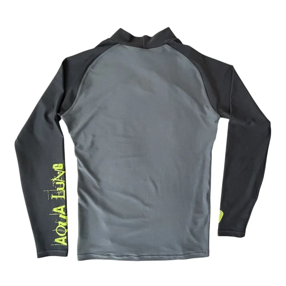 NWOT Aqua Lung UPF 50+ Long Sleeve Rash Guard - Men's Large - Gray/Black